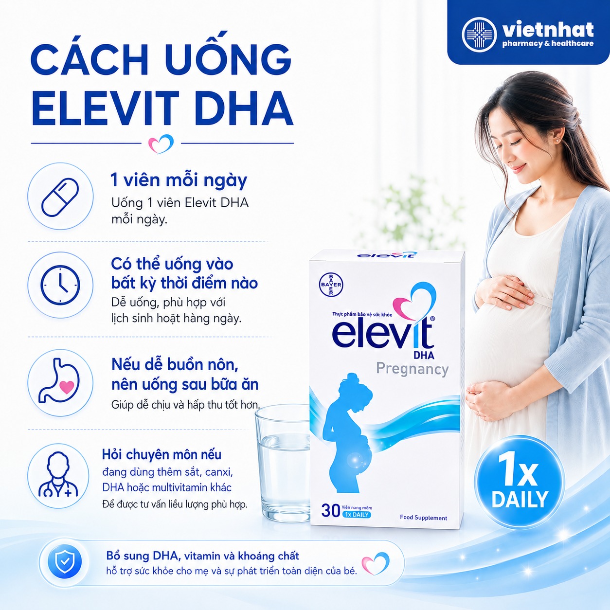 nhathuocvietnhat.vn-Cách uống của Elevit DHA