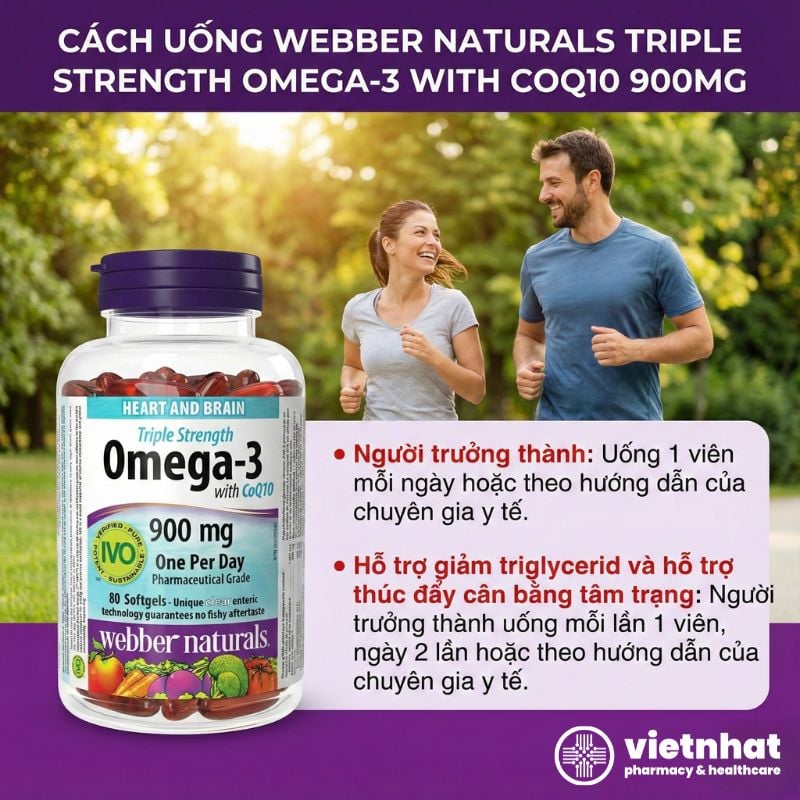 nhathuocvietnhat.vn - Cách uống Webber Naturals Omega 3 + CoQ10