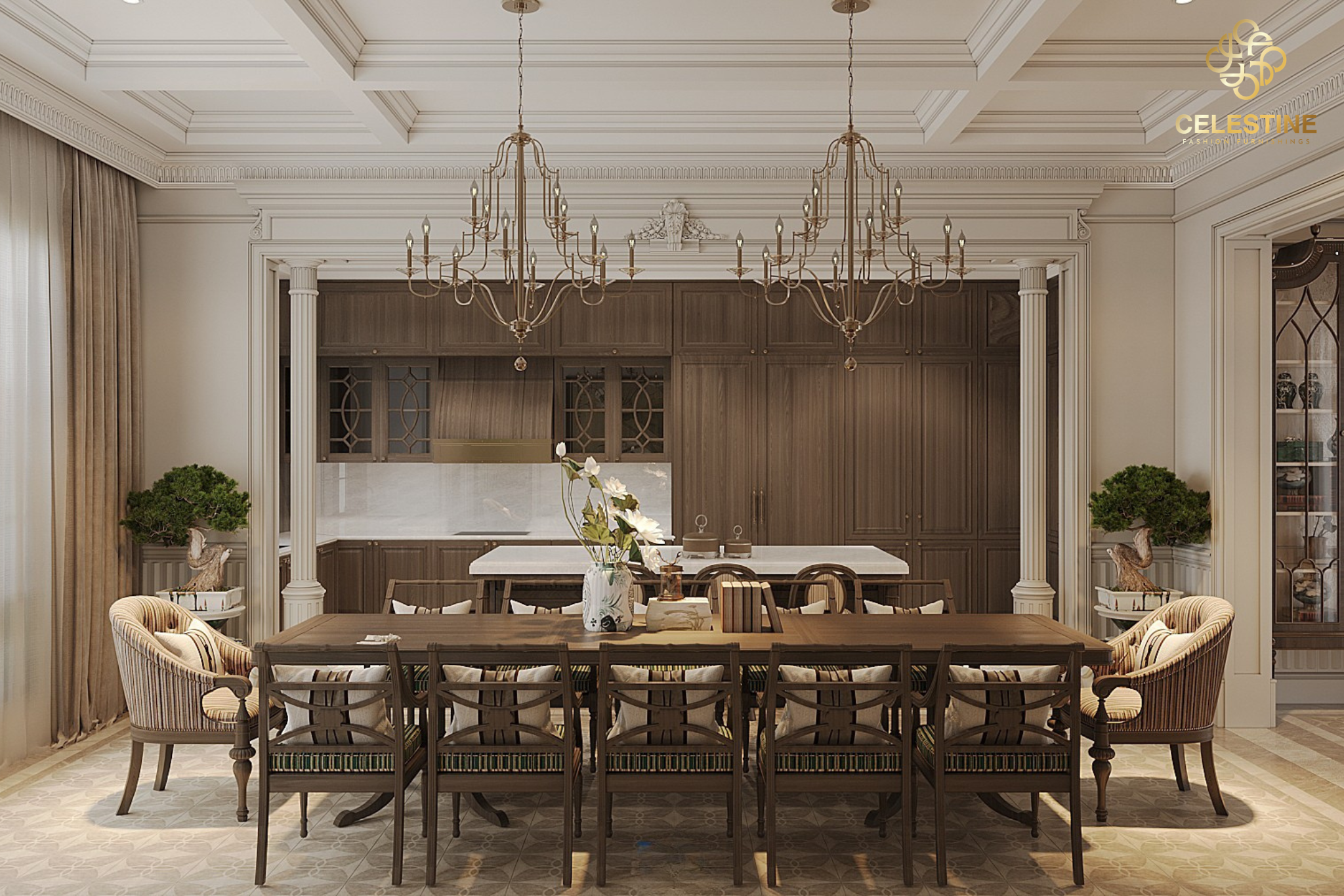 Ghế ăn Modern Classic giúp phòng ăn trở nên tinh tế và cân đối.