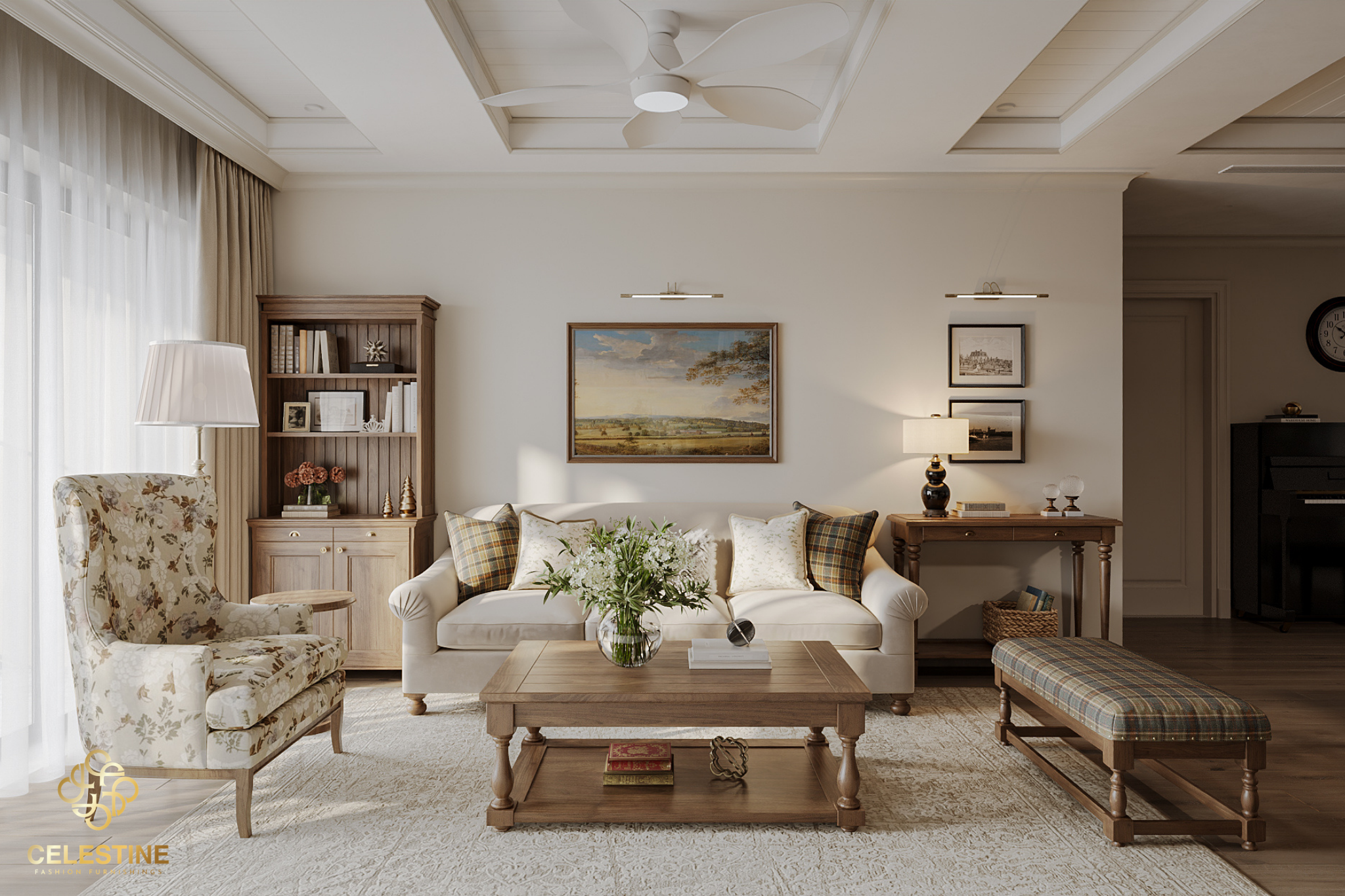 Phòng khách Contemporary mang vẻ đẹp tinh tế và hiện đại.