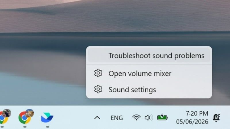 Chọn Troubleshoot sound problems