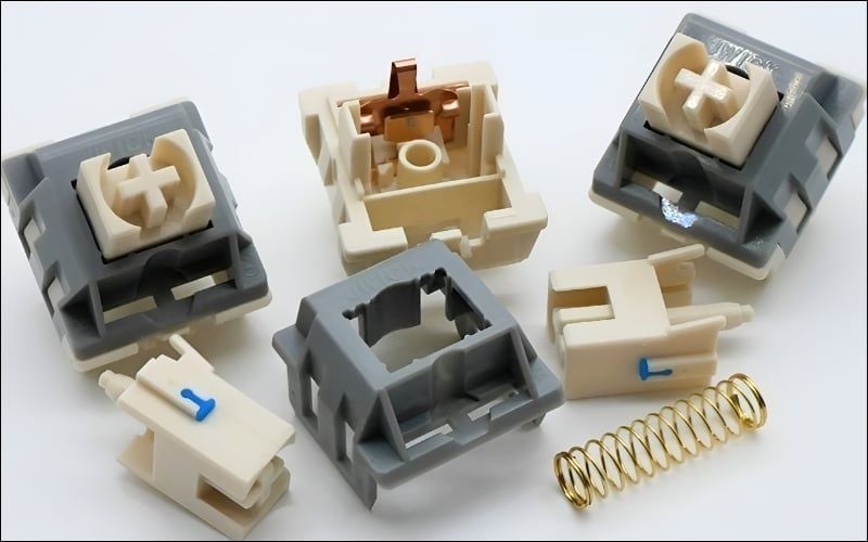 Silent switch có thiết kế giảm chấn để hạ tiếng ồn khi nhấn và nhả phím