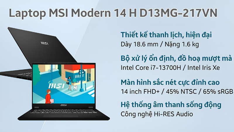 Laptop MSI Modern 14 H D13MG 217VN