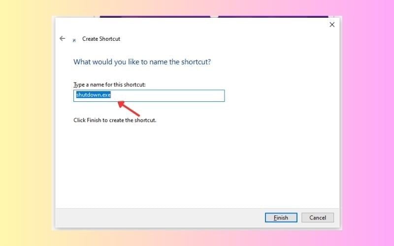 Đặt tên cho Shortcut theo ý của bạn và hoàn thành