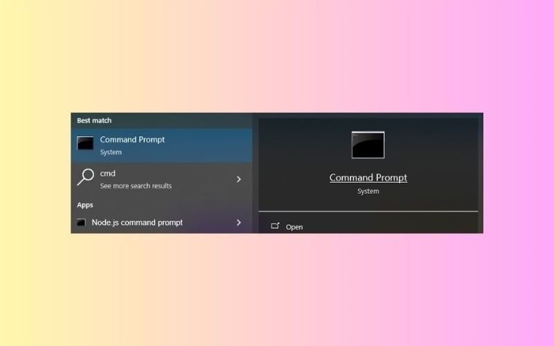 Mở cửa sổ CMD trên Windows