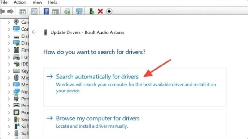 Chọn Search automatically for drivers