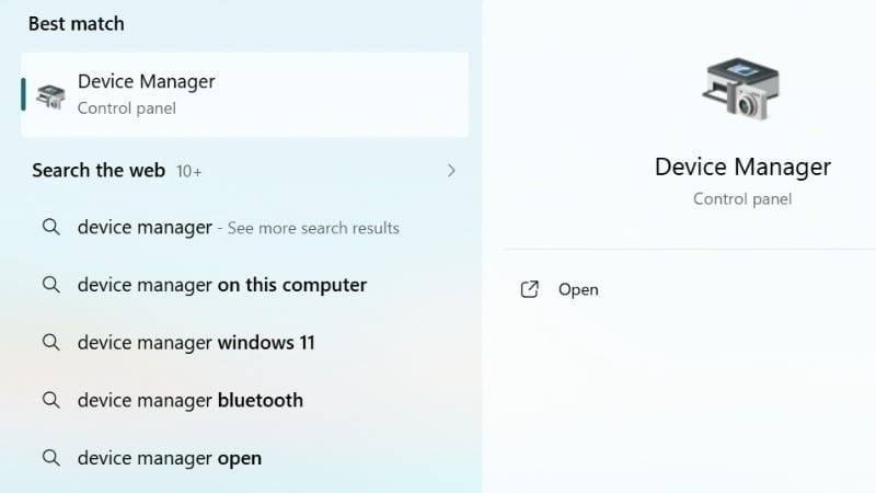 Nhấn chuột phải vào Start và mở Device Manager