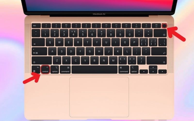 Nhấn tổ hợp Control + Nút nguồn với dòng MacBook có nút nguồn vật lý