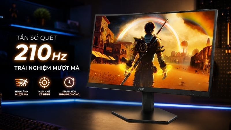 Màn hình AOC Q27G40HE có tần số quét 210Hz cho trải nghiệm mượt mà