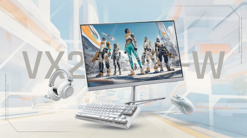 Màn hình ViewSonic VX24G30-W có thiết kế trắng hiện đại