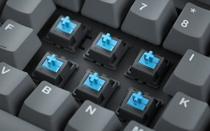 Blue switch mang lại phản hồi xúc giác rõ ràng cùng âm thanh click đặc trưng