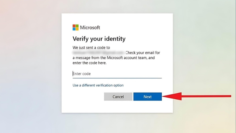 Nhập mã code đã nhận trong email