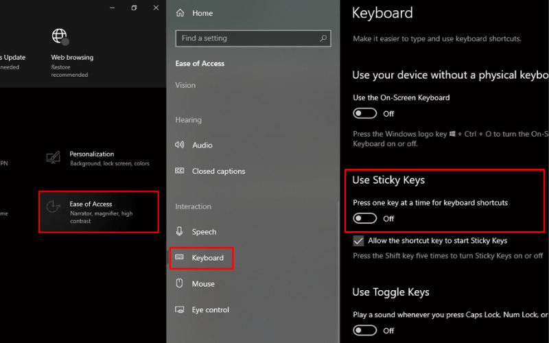 Tắt Filter Keys trên Windows