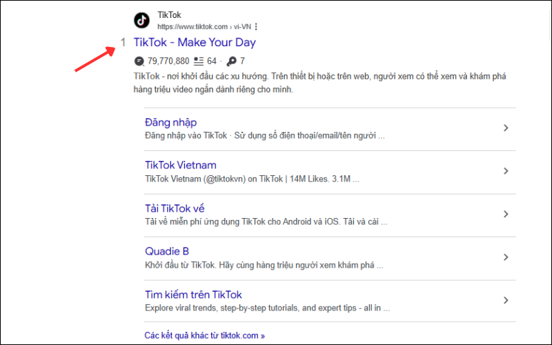 Truy cập website TikTok