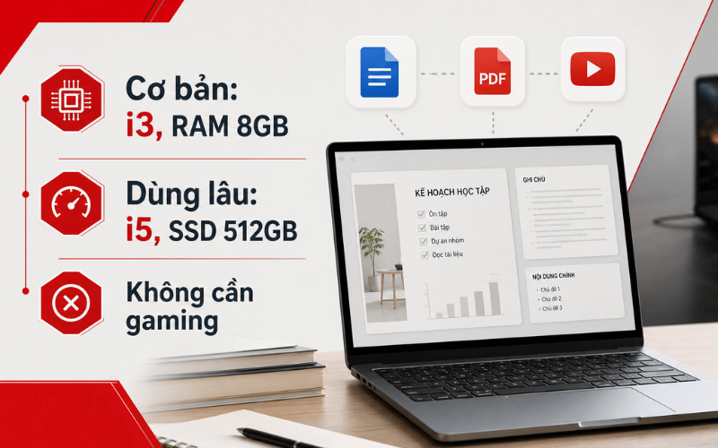 Chọn cấu hình laptop tuỳ theo nhu cầu