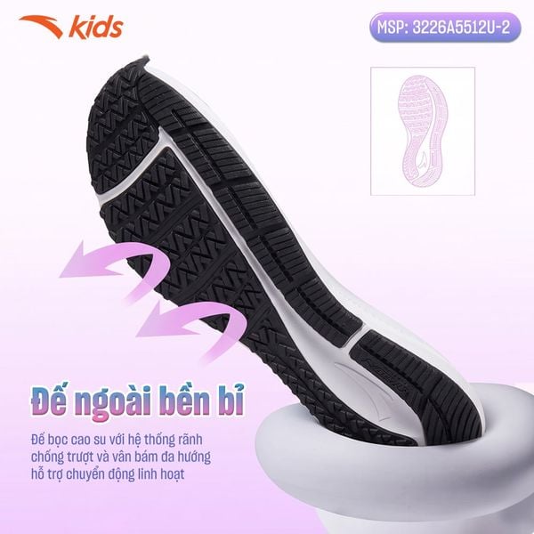Giày Chạy Bộ Thể Thao Bé Gái Size 33-39 Anta Kids 3226A5512U-2