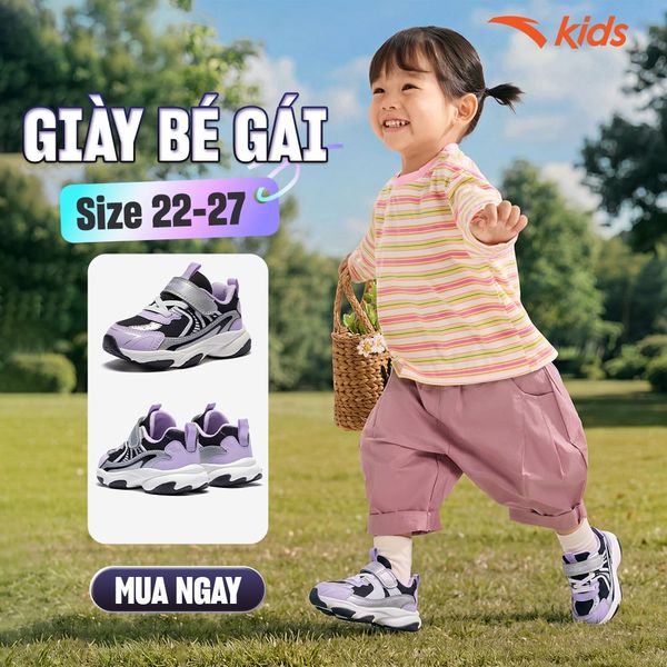 Giày Thể Thao Bé Gái Size 22-27 Anta Kids A226C0004-2