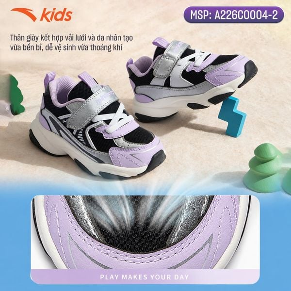 Giày Thể Thao Bé Gái Size 22-27 Anta Kids A226C0004-2