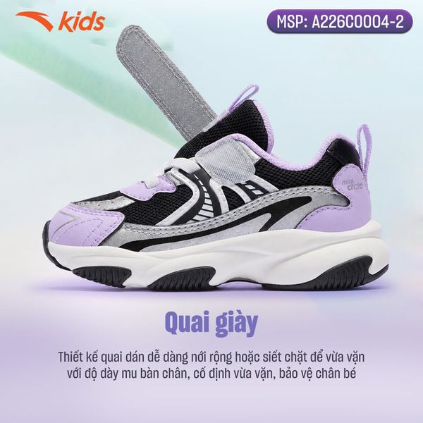 Giày Thể Thao Bé Gái Size 22-27 Anta Kids A226C0004-2