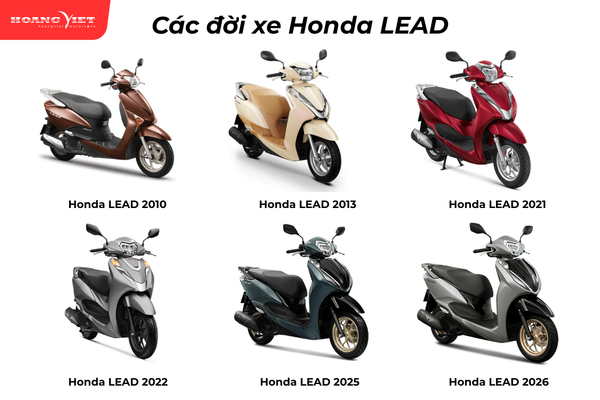 Hình ảnh Honda Lead qua các đời từ thế hệ đầu tiên đến phiên bản mới nhất