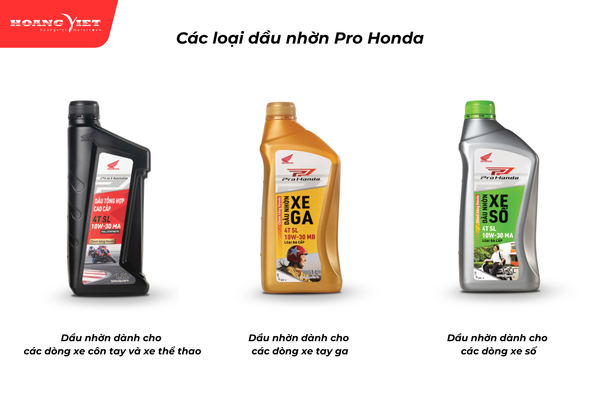thay nhớt xe máy Hond tại HEAD Hoàng Việt - các loại dầu nhớt pro honda