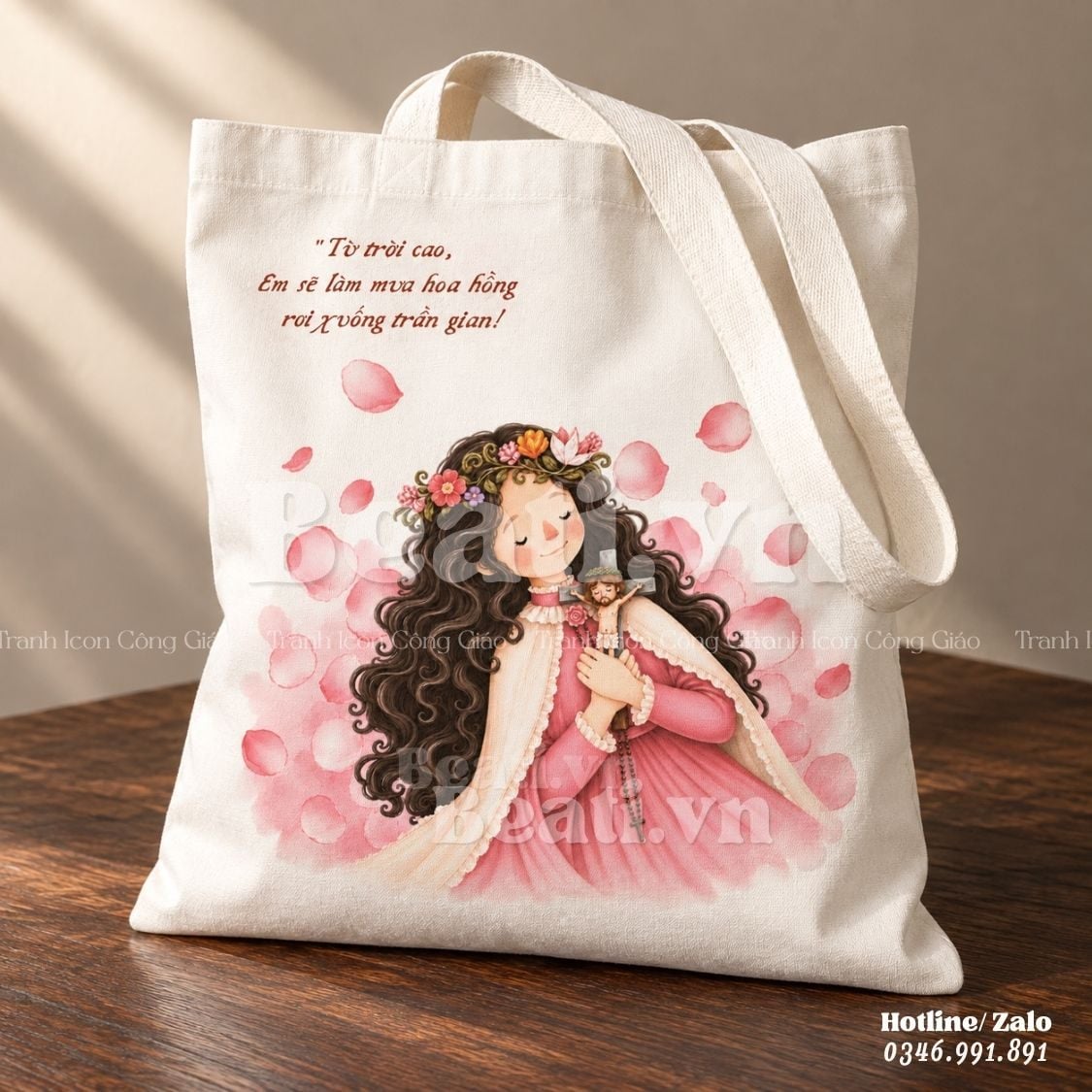 Túi Tote Vải Thánh Terexa Hài Đồng In Câu Nói Nổi Tiếng