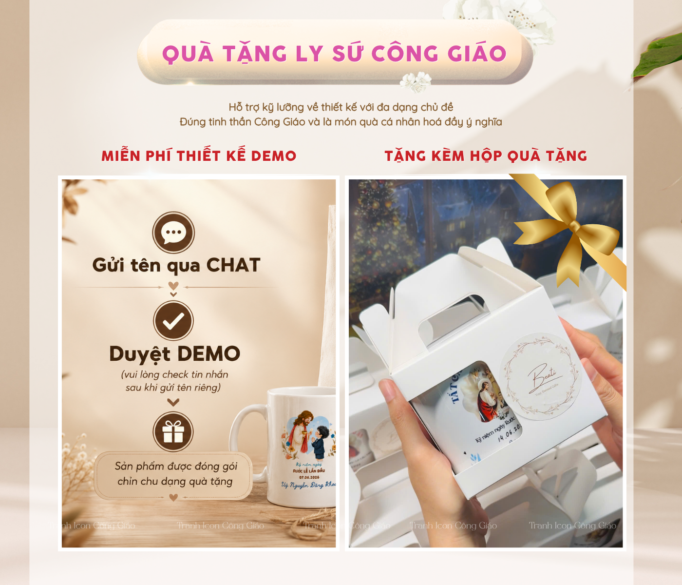 Quà Ly Sứ Công Giáo phù hợp làm quà số lượng cho giáo xứ