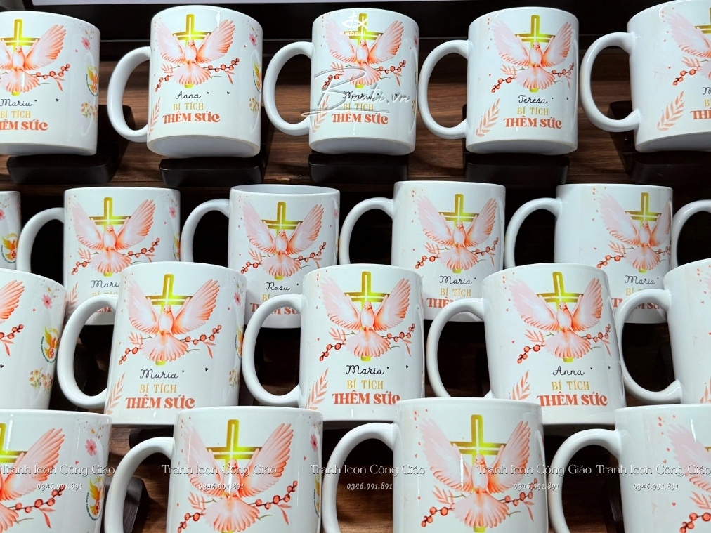 Ly sứ Thêm Sức Công Giáo in tên theo yêu cầu