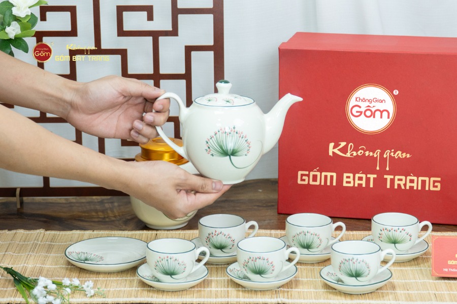 Bộ Trà Dáng Minh Long Vẽ Hoa Bồ Công Anh