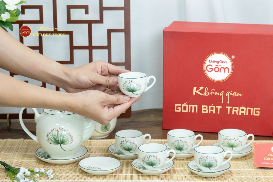 Bộ Trà Dáng Minh Long Vẽ Hoa Bồ Công Anh