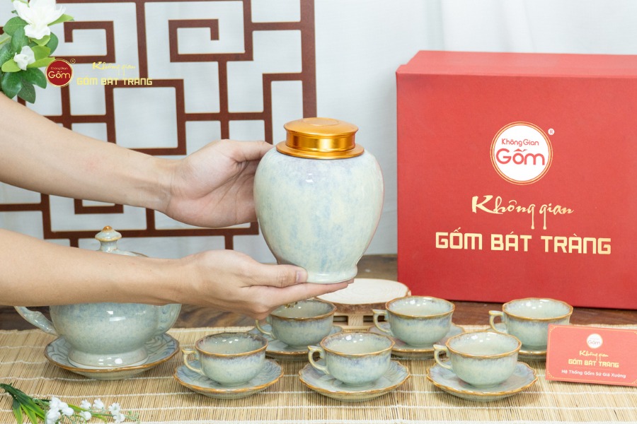 Bộ Trà Men Ghi Hỏa Biến Đài Các