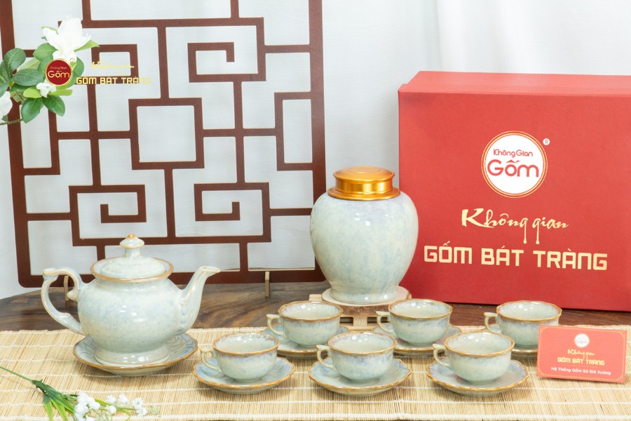 Bộ Trà Men Ghi Hỏa Biến Đài Các