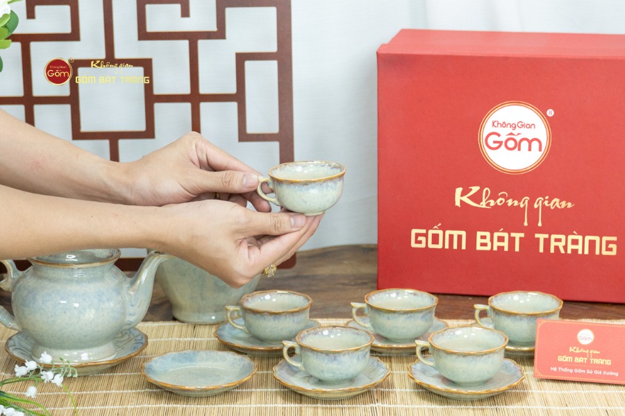 Bộ Trà Men Ghi Hỏa Biến Đài Các