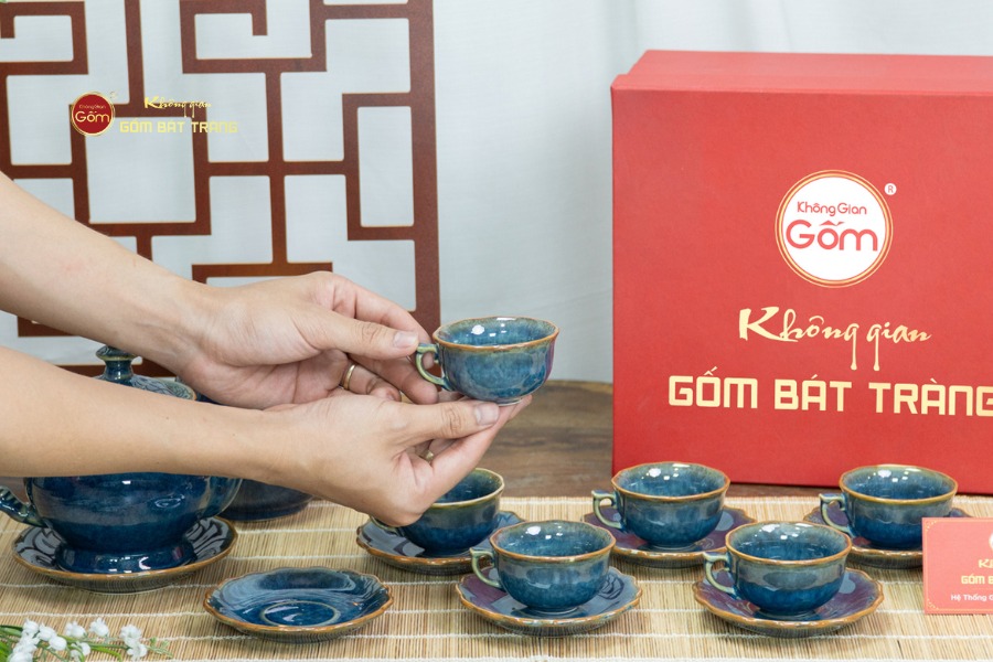 Bộ Trà Men Hỏa Biến Xanh Đài Các