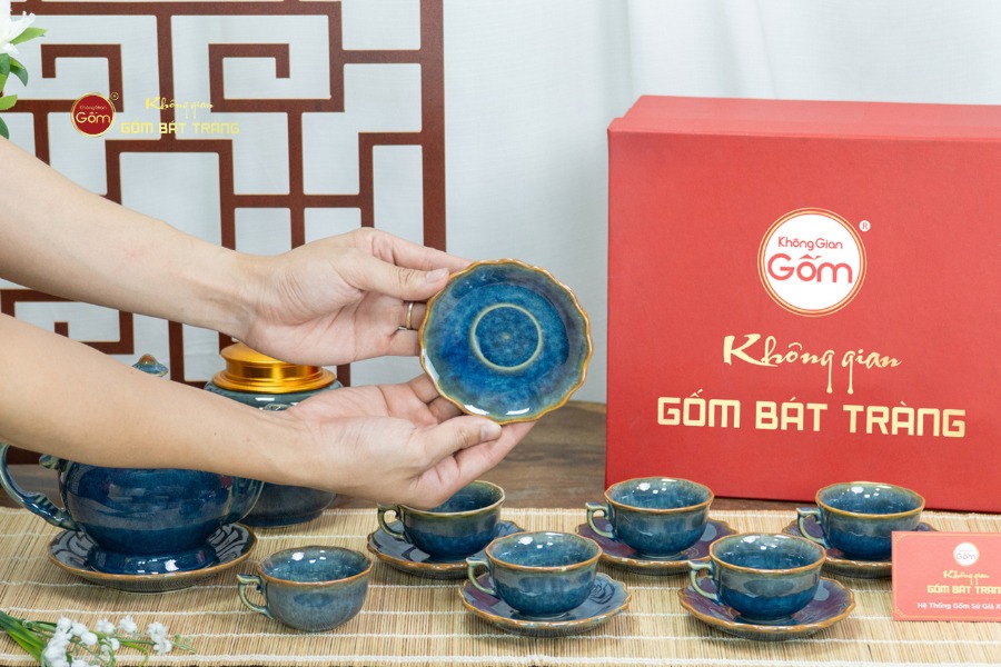 Bộ Trà Men Hỏa Biến Xanh Đài Các