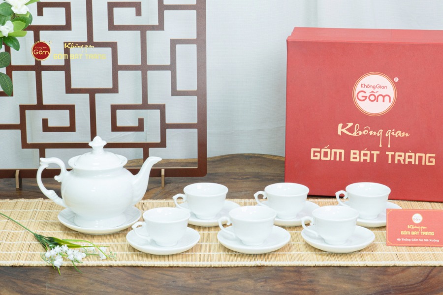 Bộ Trà Men Trắng Đài Các