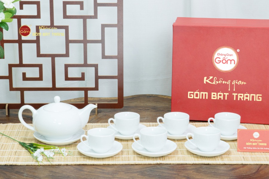 Bộ Trà Men Trắng Minh Nguyệt