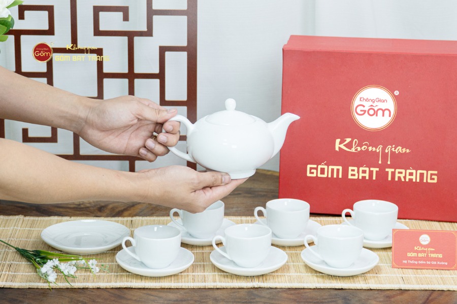 Bộ Trà Men Trắng Minh Nguyệt