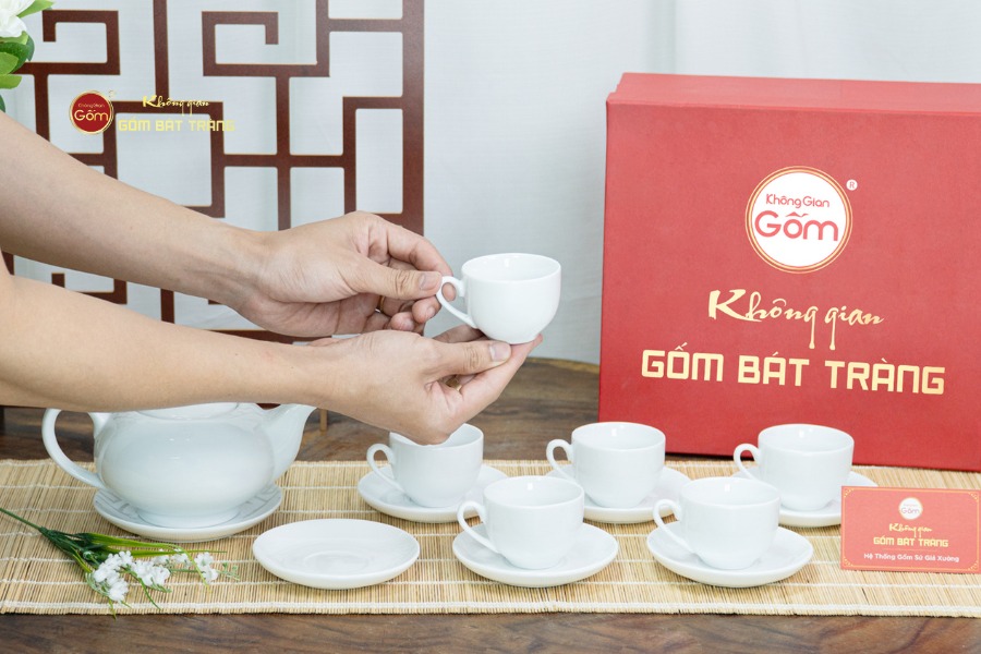 Bộ Trà Men Trắng Minh Nguyệt