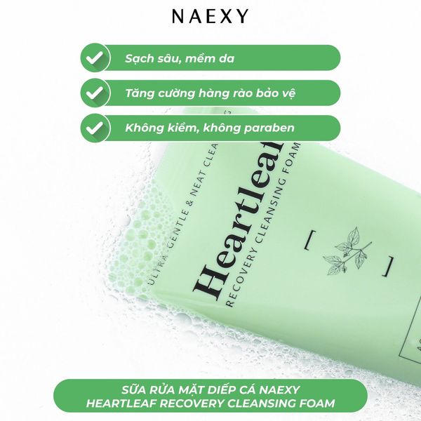 SỮA RỬA MẶT DIẾP CÁ NAEXY HEARTLEAF RECOVERY CLEANSING FOAM 3