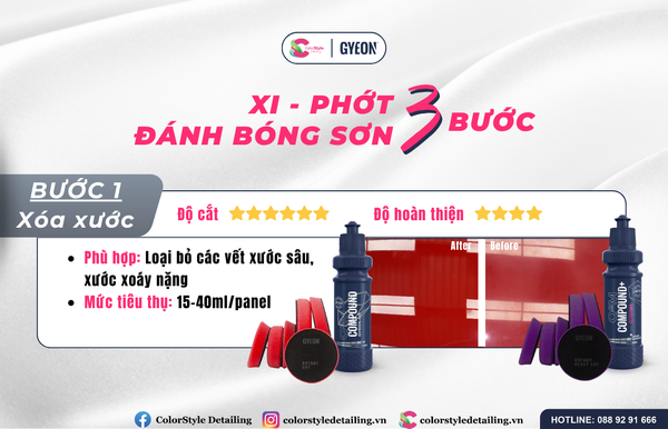 xi phớt đánh bóng Gyeon bước 1 xóa xước