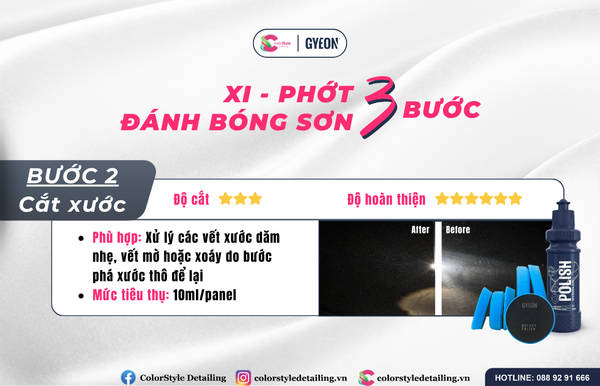 xi phớt đánh bóng Gyeon bước 2 cắt xước