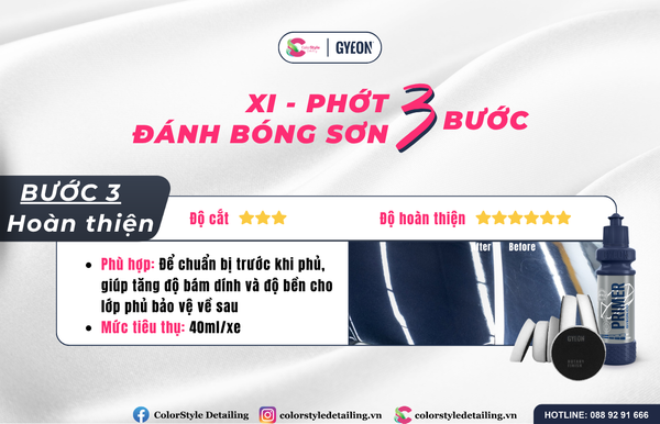 xi phớt đánh bóng Gyeon bước 3 hoàn thiện