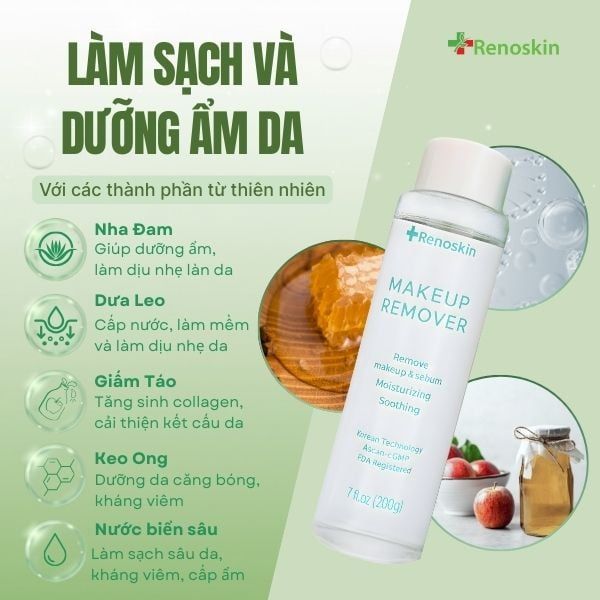 thành phần nước tẩy trang renoskin lành tính an toàn cho da