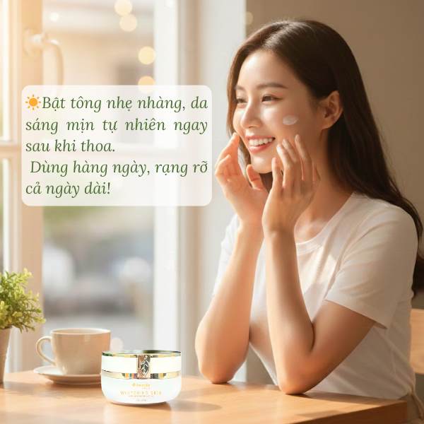 Kem dưỡng Whitening Skin Renoskin an toàn cho mọi loại da, kể cả da nhạy cảm, giúp da sáng khỏe và mịn màng