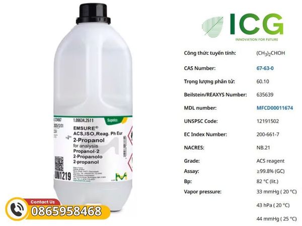 2-Propanol, for analysis EMSURE® ACS, ISO, Reag. Ph Eur