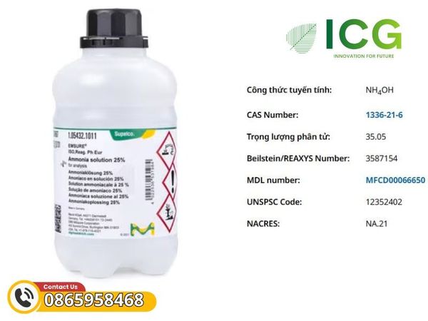 Ammonia solution 28–30%, for analysis EMSURE® ACS, Reag. Ph Eur