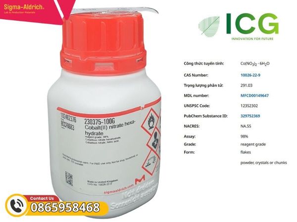 Cobalt(II) nitrate hexahydrate reagent grade, 98%