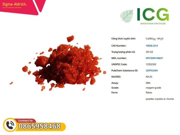 Cobalt(II) nitrate hexahydrate reagent grade, 98%