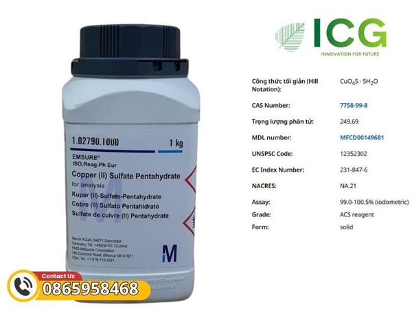 Copper(II) sulfate pentahydrate for analysis EMSURE® ACS, ISO, Reag. Ph Eur
